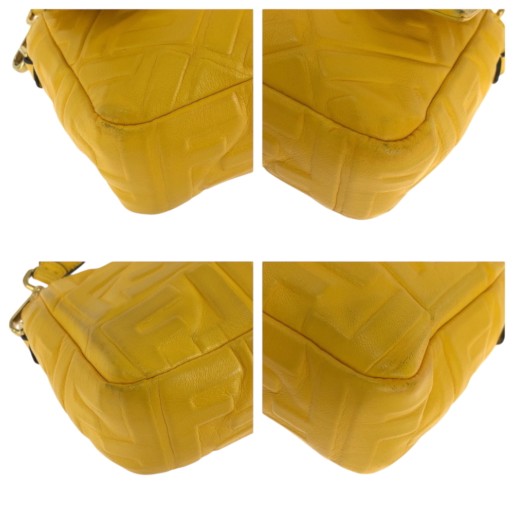 FENDI Zucca Mamma Bucket Yellow Leather Shoulder Bag Messenger 8BR600 (Yellow... - Picture 3 of 10